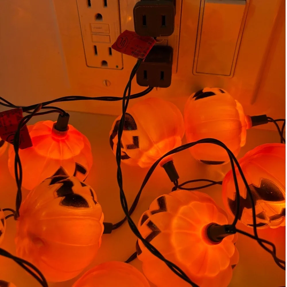 42+ Halloween String Lights Jack O Lantern‎ & Frankenstein Decoration Blow Mold